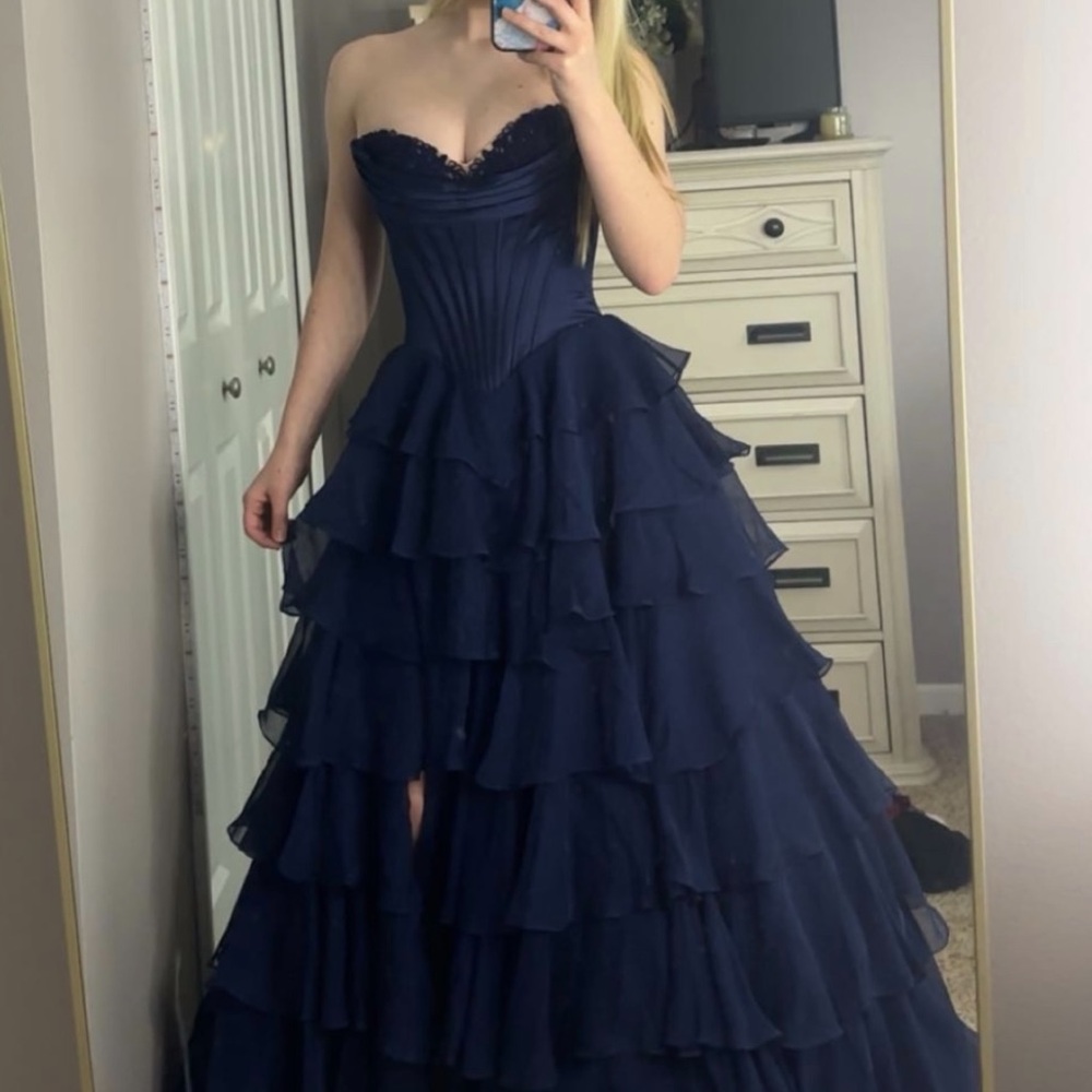 Sherri Hill Strapless Prom Evening Gown - Picture 2 of 5